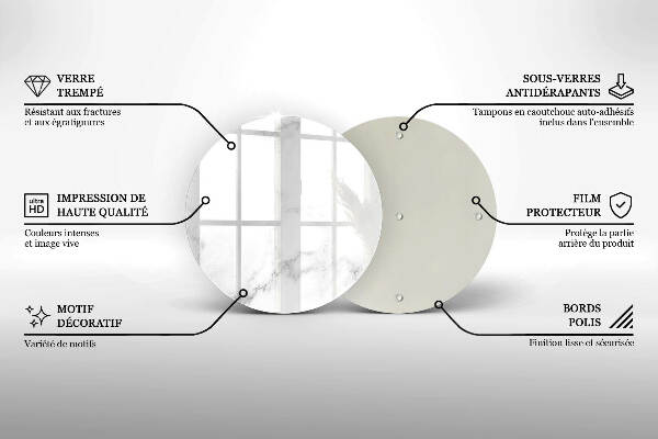 Sottobicchiere in vetro per candele tombali con motivo in stile marmo moderno