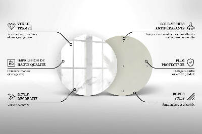 Sottobicchiere in vetro per candele tombali con motivo in stile marmo moderno