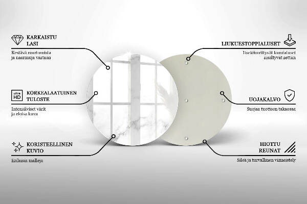 Sottobicchiere in vetro per candele tombali con motivo in stile marmo moderno