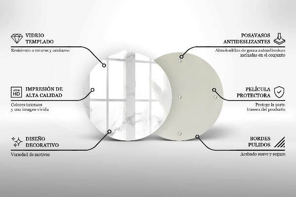 Sottobicchiere in vetro per candele tombali con motivo in stile marmo moderno