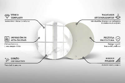 Sottobicchiere in vetro per candele tombali con motivo in stile marmo moderno