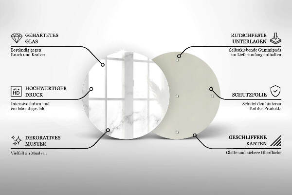 Sottobicchiere in vetro per candele tombali con motivo in stile marmo moderno