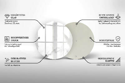 Sottobicchiere in vetro per candele tombali con motivo in stile marmo moderno