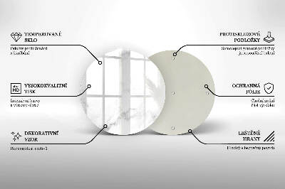 Sottobicchiere in vetro per candele tombali con motivo in stile marmo moderno