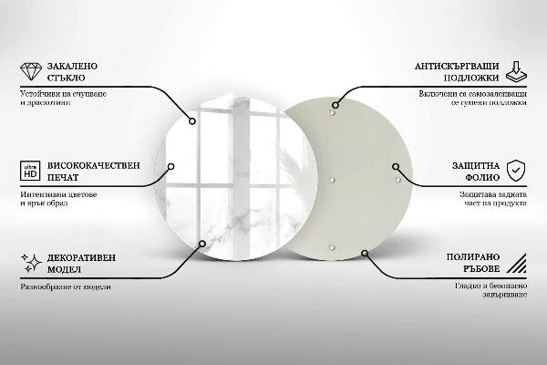Sottobicchiere in vetro per candele tombali con motivo in stile marmo moderno