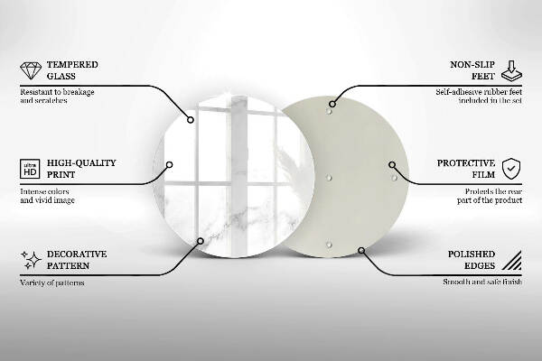 Sottobicchiere in vetro per candele tombali con motivo in stile marmo moderno