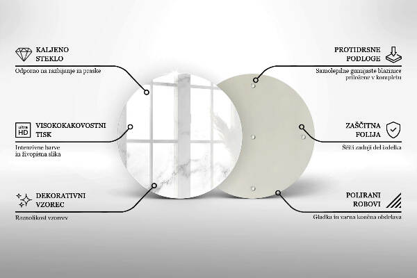 Sottobicchiere in vetro per candele tombali con motivo in stile marmo moderno