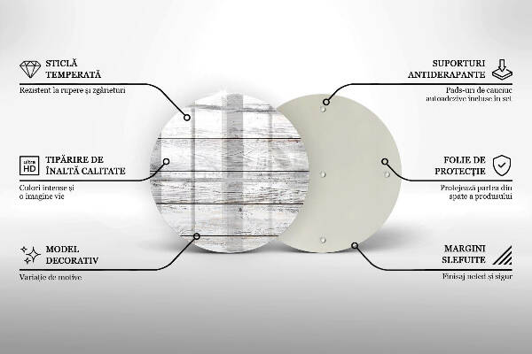 Piatto in vetro per candele con base in legno leggera