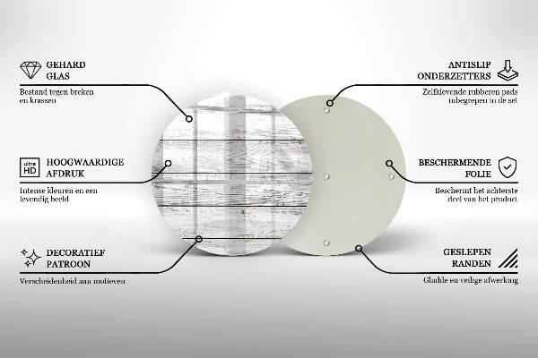Piatto in vetro per candele con base in legno leggera