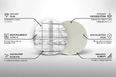 Piatto in vetro per candele con base in legno leggera