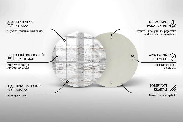 Piatto in vetro per candele con base in legno leggera