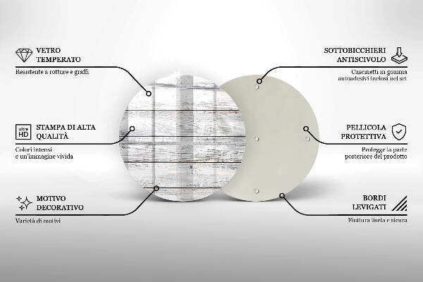 Piatto in vetro per candele con base in legno leggera
