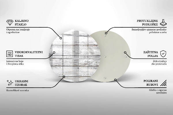 Piatto in vetro per candele con base in legno leggera