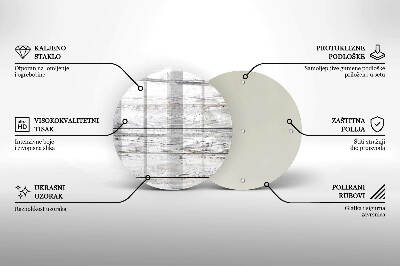 Piatto in vetro per candele con base in legno leggera