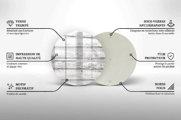 Piatto in vetro per candele con base in legno leggera