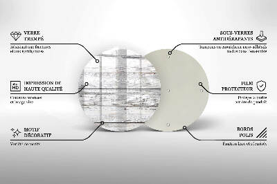 Piatto in vetro per candele con base in legno leggera