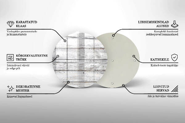 Piatto in vetro per candele con base in legno leggera