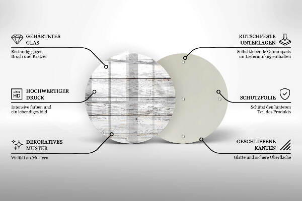 Piatto in vetro per candele con base in legno leggera