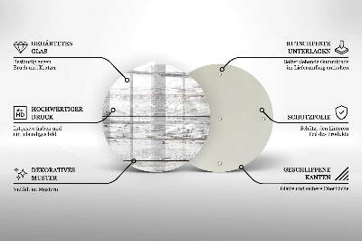 Piatto in vetro per candele con base in legno leggera