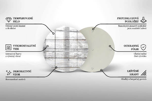Piatto in vetro per candele con base in legno leggera