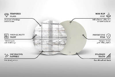Piatto in vetro per candele con base in legno leggera