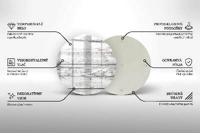 Piatto in vetro per candele con base in legno leggera