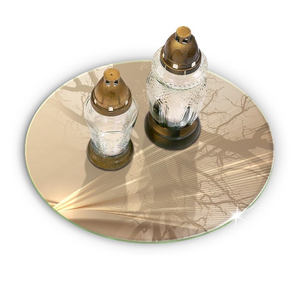 Piatto in vetro per candele con motivo ad astrazione moderna