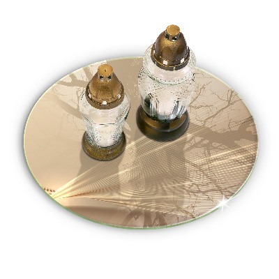 Piatto in vetro per candele con motivo ad astrazione moderna