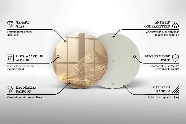 Piatto in vetro per candele con motivo ad astrazione moderna