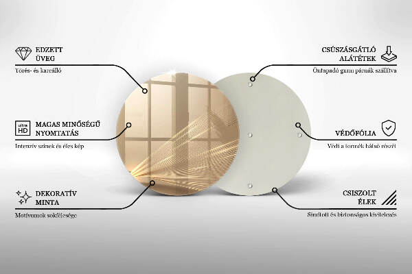 Piatto in vetro per candele con motivo ad astrazione moderna