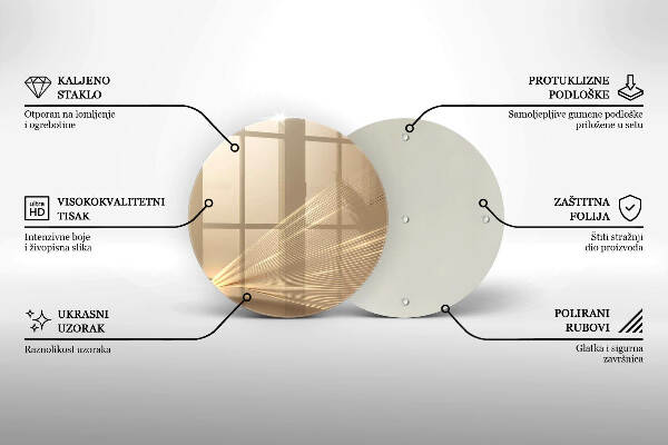 Piatto in vetro per candele con motivo ad astrazione moderna