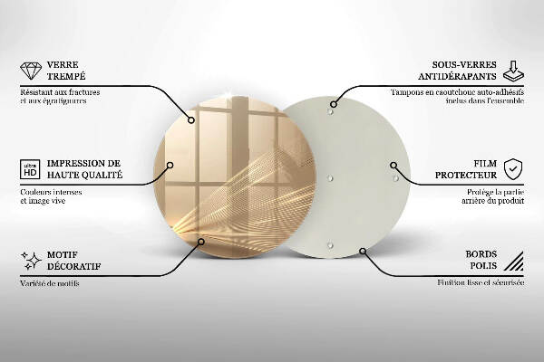 Piatto in vetro per candele con motivo ad astrazione moderna