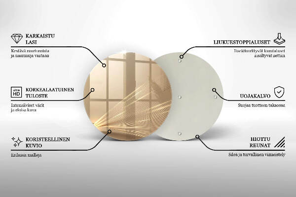 Piatto in vetro per candele con motivo ad astrazione moderna