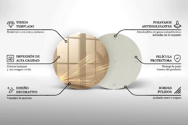 Piatto in vetro per candele con motivo ad astrazione moderna