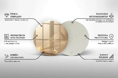 Piatto in vetro per candele con motivo ad astrazione moderna