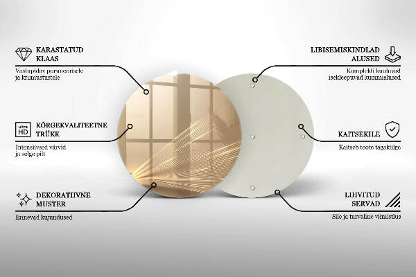 Piatto in vetro per candele con motivo ad astrazione moderna