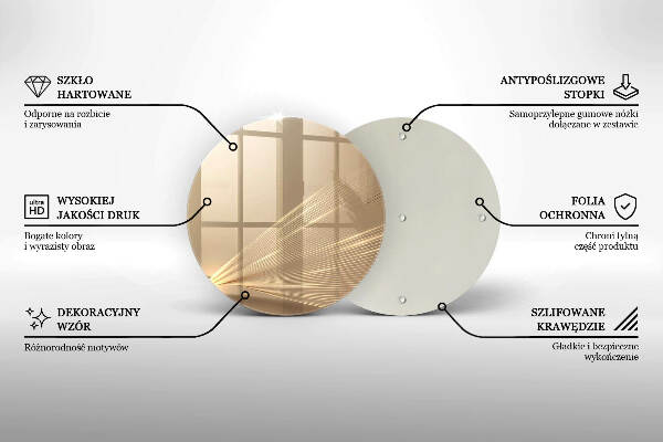 Piatto in vetro per candele con motivo ad astrazione moderna