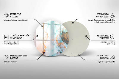 Sottobicchiere in vetro per candele tombali con motivo a marmo astratto