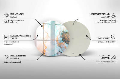 Sottobicchiere in vetro per candele tombali con motivo a marmo astratto