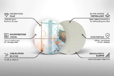 Sottobicchiere in vetro per candele tombali con motivo a marmo astratto