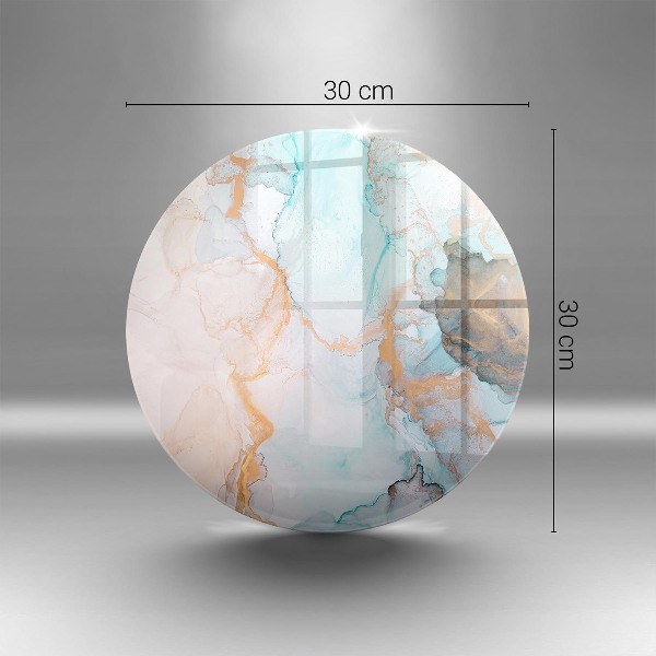 Sottobicchiere in vetro per candele tombali con motivo a marmo astratto