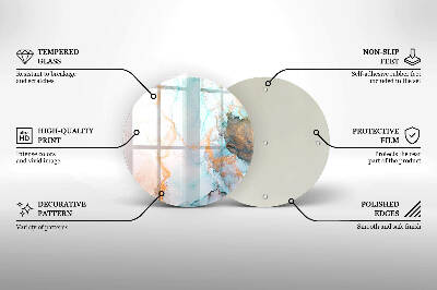Sottobicchiere in vetro per candele tombali con motivo a marmo astratto