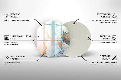 Sottobicchiere in vetro per candele tombali con motivo a marmo astratto