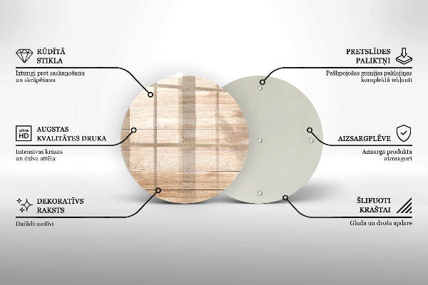 Piatto in vetro per candele con base in legno