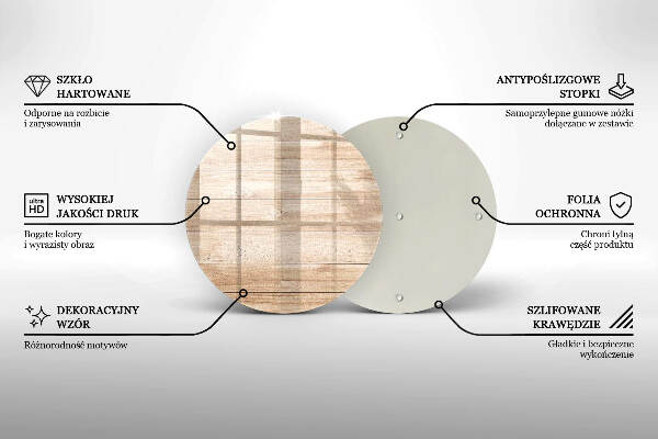 Piatto in vetro per candele con base in legno