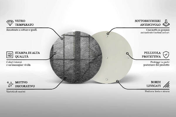 Sottobicchiere in vetro per candele tombali con struttura effetto pietra