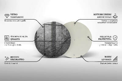 Sottobicchiere in vetro per candele tombali con struttura effetto pietra