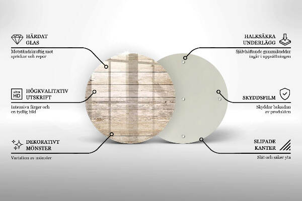 Piatto in vetro per candele con base in legno