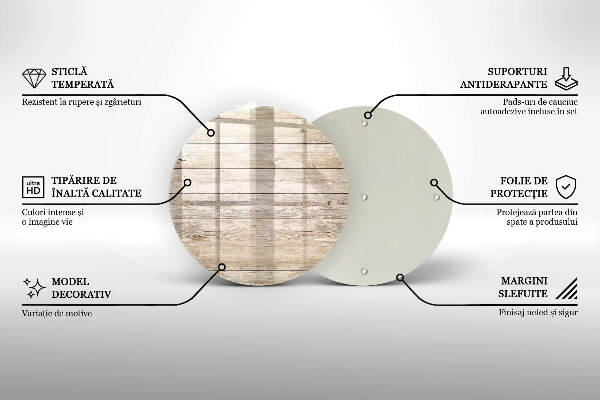 Piatto in vetro per candele con base in legno