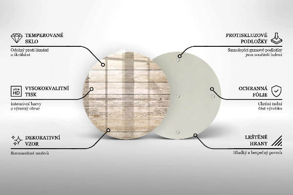Piatto in vetro per candele con base in legno